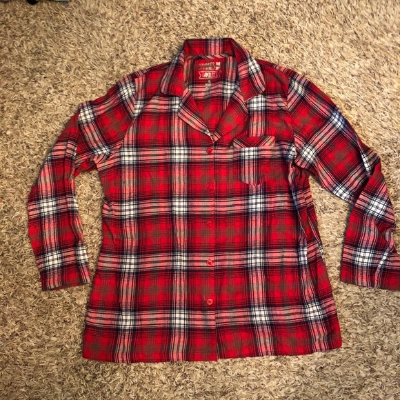 Christmas Holiday Plaid Button Up Pajama Set - Picture 2 of 7
